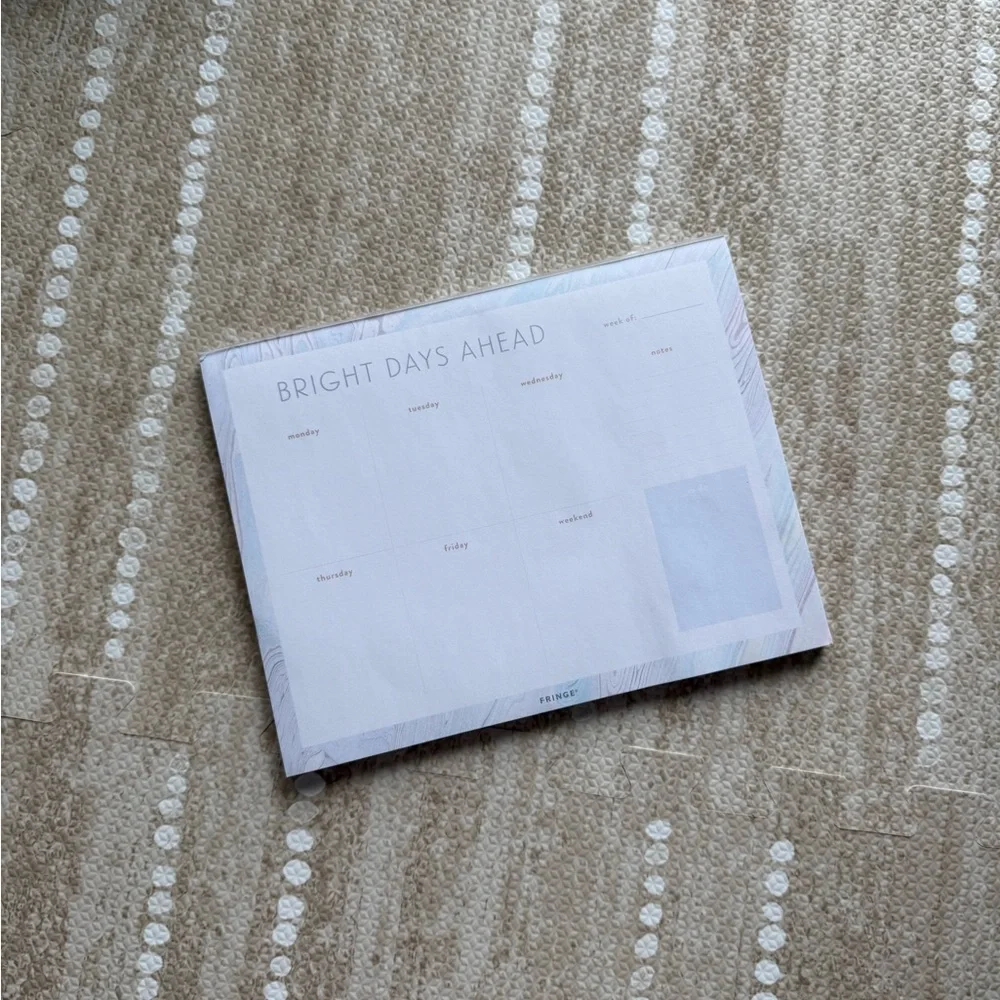 Anthropologie Bright Days Ahead Weekly Calendar White blue marble design